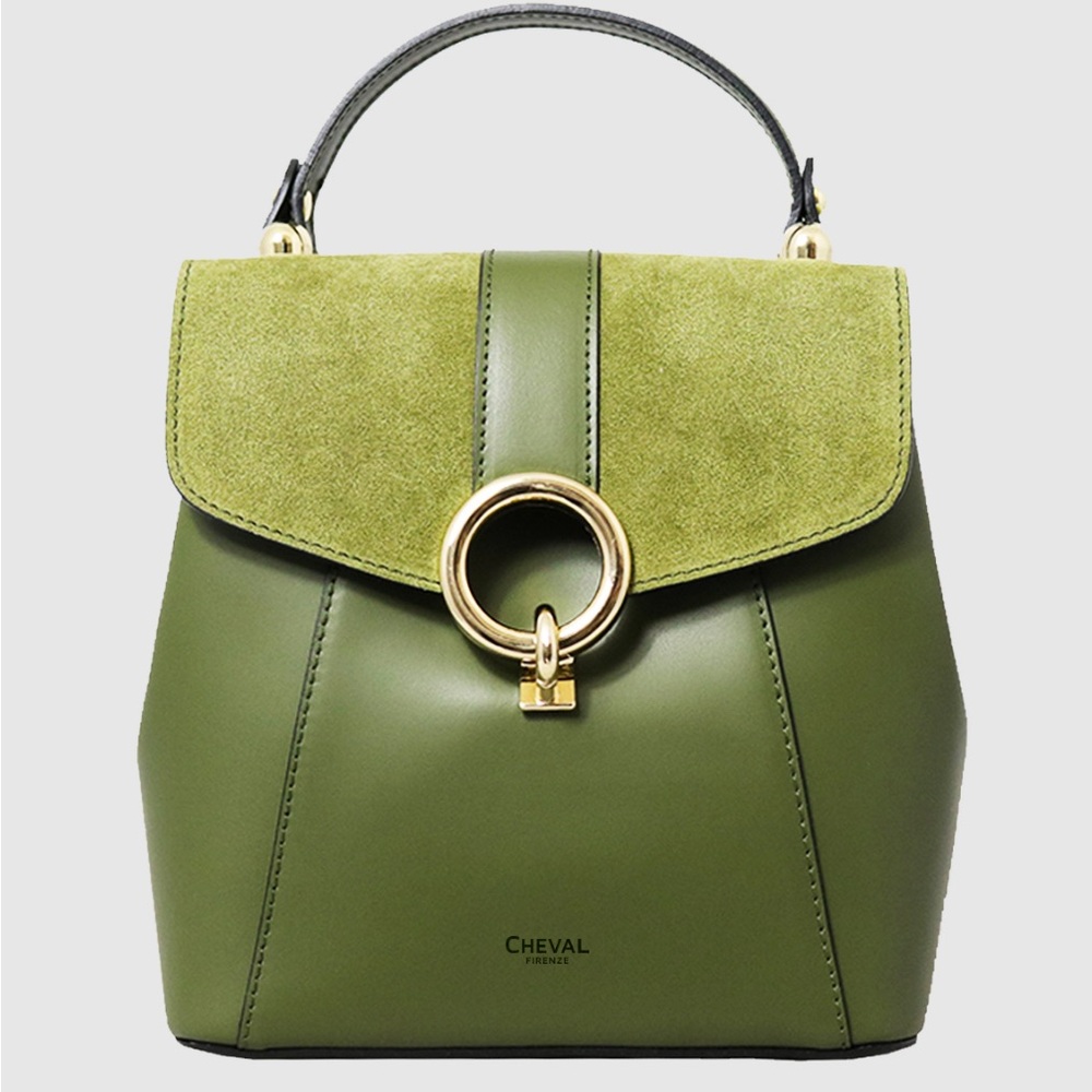 Cheval Firenze Italian Leather Olive Handbag